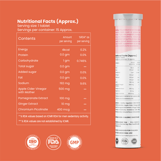 Apple Cider Vinegar Effervescent Tabs (60 Tablets)